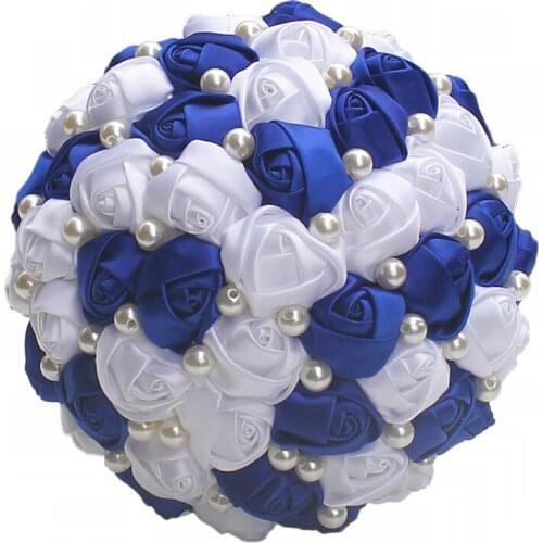 Handmade Rose Flowers Wedding Bouquets Good Quality Pearls Bridal Brooch Bouquet Bride Hand Flowers Bouquet De Mariage