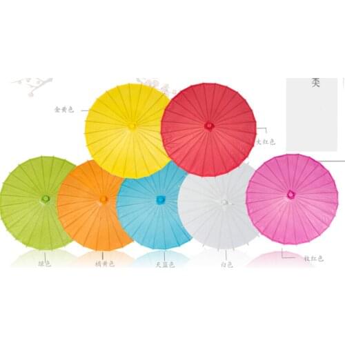 Wedding Parasols Paper Parasol Sun Umbrellas Accessories Handmade 33'' Diameter Solid Color Paper Umbrella Chinese Straig