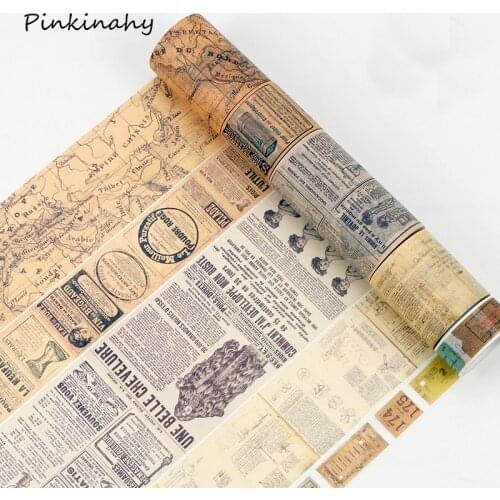 Vintage English Letter Map Ticket Decorative Adhesive Tape Masking Washi Tape DIY Scrapbooking Sticker Label japanese stationery