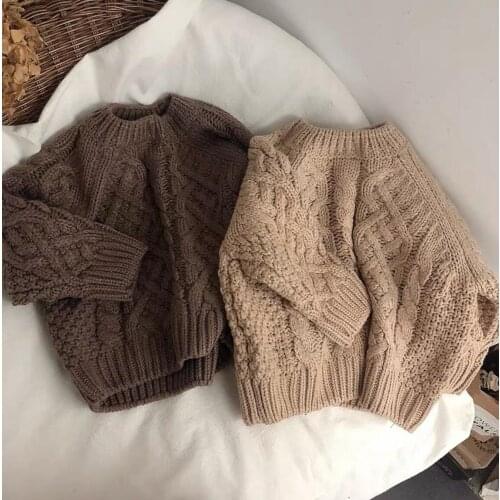 2021 new arrival girls boys knitted sweaters autumn fashion kids full sleeve pullover sweaters