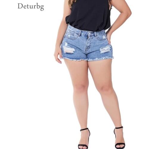 Womens Sexy High Waist Bodycon Denim Shorts Female Fringe Hems Holes Short Jeans Mini Club Shorts Plus Size XXXL 2020 Fall PA64