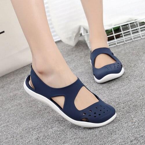 Dropshipping Women Sandals 2020 Fashion Lady Girl Sandals Summer Women Casual Jelly Shoes Sandals Hollow Out Mesh Flats Beach