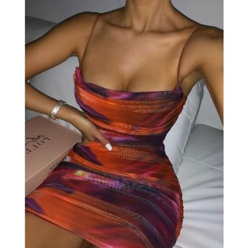 Wsevypo Party Club Sheath Dress Summer Womens Suspender Ruched Draped Mini Bodycon Dress Sexy Low Cut Backless Sundress