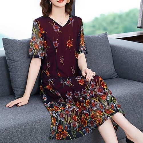 2021 Vintage Mesh Sexy Midi Dress Summer 4XL Plus Size Print Short Sleeve Dress Elegant Women Bodycon Party Vestidos X24