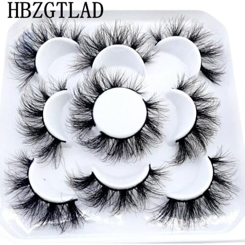 2/5 Pairs Messy Lashes 10-25mm 3D Mink Fluffy Lashes Long Thick Natural False Eyelashes Vendors Makeup Fake Eyelashes For Beauty