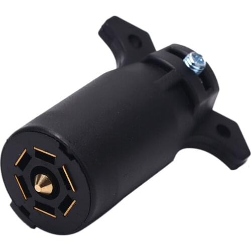 7 Way Round RV Style Trailer Light Plug Connector Adaptor Camper Boat Car