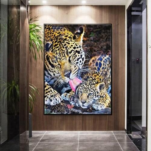 New hot 5D DIY Diamond Painting Leopard Animal Square Diamond Embroidery Cross Stitch Kit Mosaic Rhinestone Home Decoration