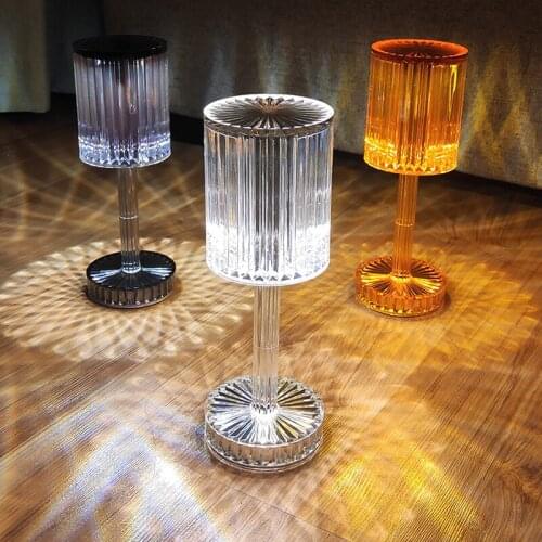 USB Rechargeable Diamond Table Lamp Acrylic Decoration Desk Bedroom Bedside Bar Crystal Light Fixtures Gift Night Light