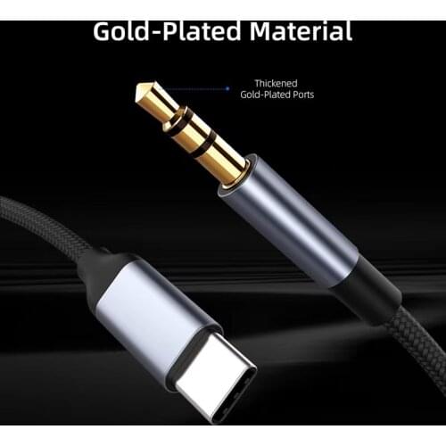 USB Type C Male Aux Audio Cable 3.5 mm to 3.5mm Speaker Cord For Headphone Headset iPhone 11 Pro XS Max X XR 8 7 Speaker Wire
