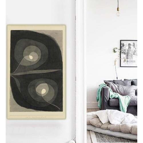 Citon Paul Klee《Spiral Screw Flowers》Canvas Art Oil Painting Artwork Print Poster Picture Wall Decor Home Living Room Decoration