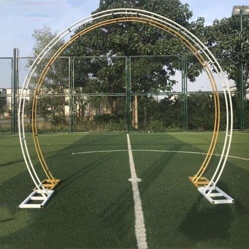 Wedding arch party backdrop iron arch stand props double round ring iron arch frame decorative flower arch door decoration