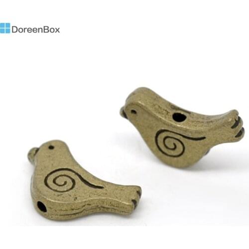 Doreen Box hot- 50 Bronze Tone Bird Spacer Beads 15x12mm (B13466)