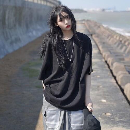 2021 New Women Black White T-shirts Lady Solid Tees Short 5 color Sleeve T shirts Female Summer Tops for Woman oversized