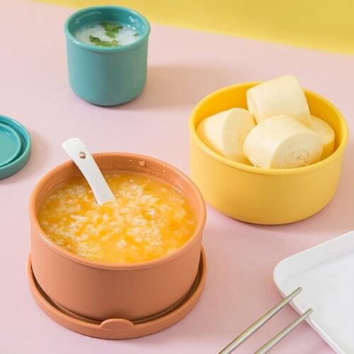 Fresh-Keeping Box With Lid and Scale Microwave Heating Cup Lunch Box Can Freeze Silicone Fruit and Vegetable Bento TS2