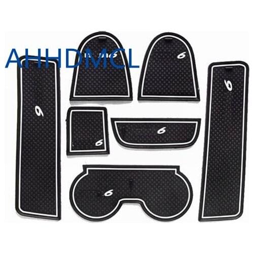 Car Door Groove Mat Gate Slot Cup Armrest Storage Pad Mat For Mazda 6 2006 2007 2008 2009 2010 2011 2012 2013 2014 2015