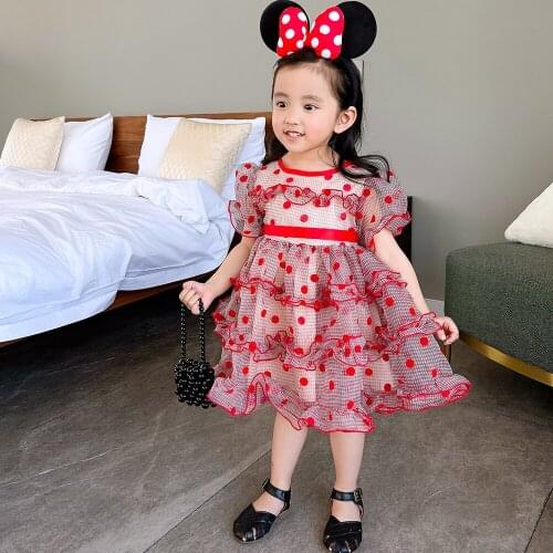 Summer Baby Girls Dress Toddler Kids Fashion Dots Net Yarn Princess Dress Childrens Multi-layer Lace Cake Dress Baby Tutu Dress