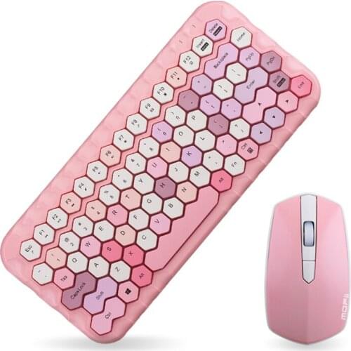 Pink Wireless Keyboard Mouse Combo Mute Office Computer Gaming Keyboard and Mouse Set Gift Package For Mac Laptop Desktop PC