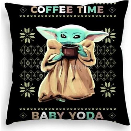 Disney Cartoon 3D Print Pillowcase Home Sofa Cute Baby Yoda Pillow Cushion Cover Christmas Halloween Decoration Gift