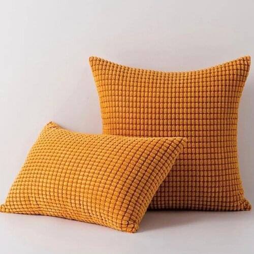 Orange Yellow Lumbar Cushion Cover 45x45cm Pillow Cover Home Decor Velvet Pillow Case Grey For Living Room Home Sofa Decorative
