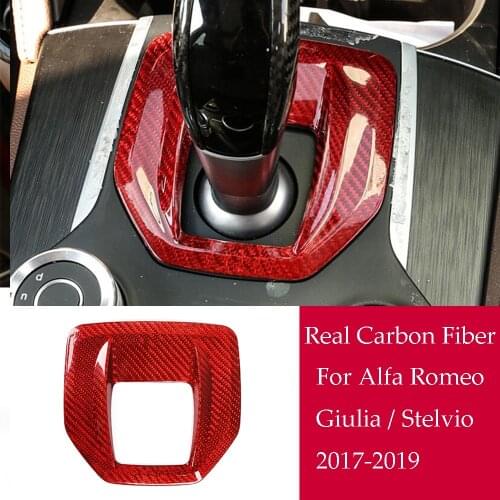 Carbon Fiber Gear Shift Panel Cover For Alfa Romeo Giulia Stelvio 2017-2020