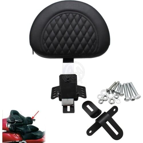 Motorcycle Adjustable Driver Rider Backrest w/Pocket Compatible for Harley Road King Street Electra Glide 1997-2018