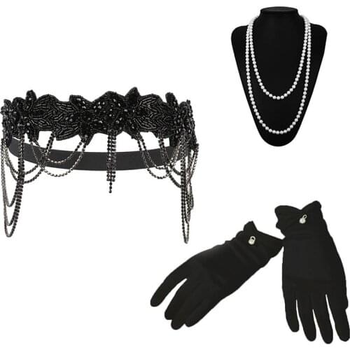 1920s Flapper Headband Great Gatsby Silver Headpiece Roaring 20s Bridal Wedding Rhinestone Elastic Hair Accessories