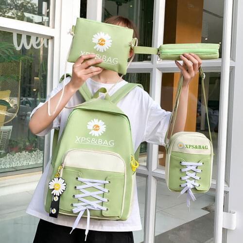 Waterproof School Bags Nylon Women Backpack Casual Teen Girl Student Schoolbag Printing Female Backpacks Simple School Backpack