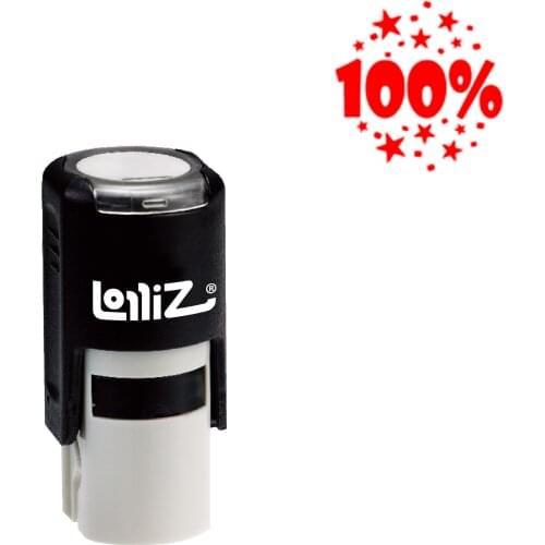 LolliZ "100%" Self-Inking Rubber Stamp