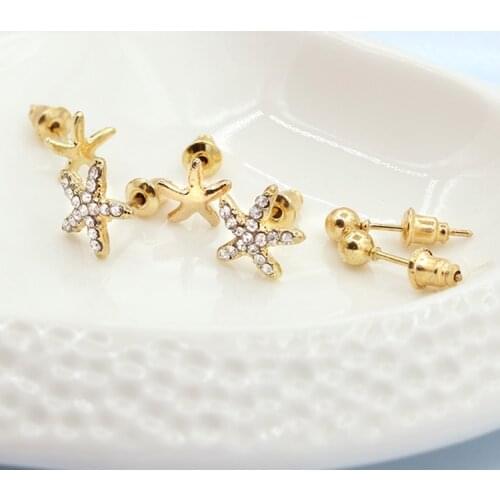 1Pair Lucky Pentagram Piercing Stud Earrings For Women Cartilage Earrings Minimalist Zircon Jewelr