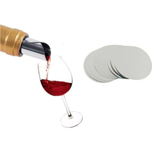 10 PCS/Set Foldable Wine Pourer Aluminum Foil Silver Wine Pourer Drop Stop Pouring Disk Pour Spout Pack Home Bar Wine Tools