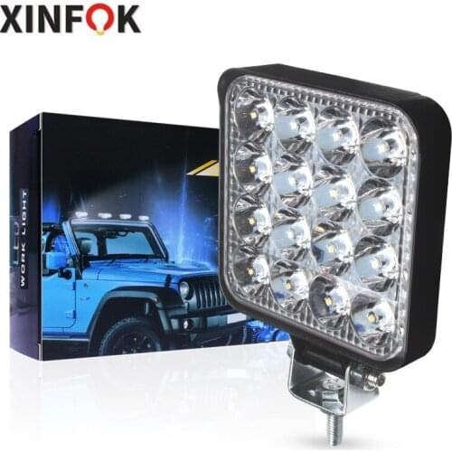 LED Headlights 12-24V For Auto Motorcycle Truck Boat Tractor Trailer Offroad Working Light 48W LED Work Light Spotlight