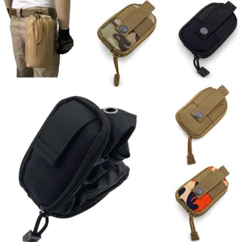 Tactical Molle Dump Pouch Drawstring Spacious Folding EDC Bag Military Holster Pack Outdoor Water Bottle Ammo Pouch