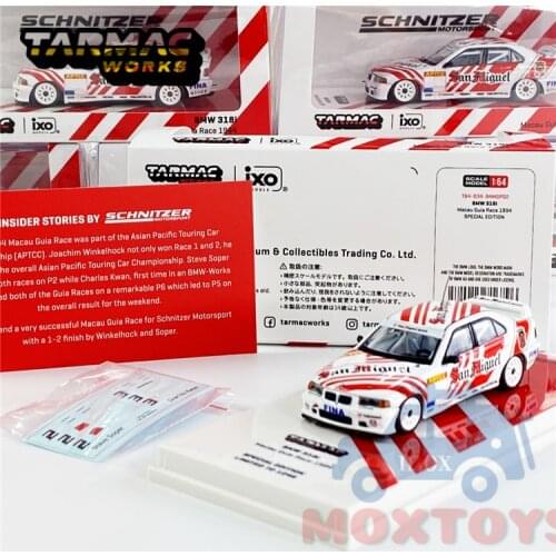 Tarmac Works 1:64 318i Macau 1994 #2 Driver decals included 2020 Macau Racing live edition Diecast Model Car