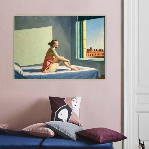 Morning Sun,1952, by Edward Hopper Canvas Oil Painting Art Aesthetic Picture Poster Wall Backdrop Hanging Decor Home Decoration