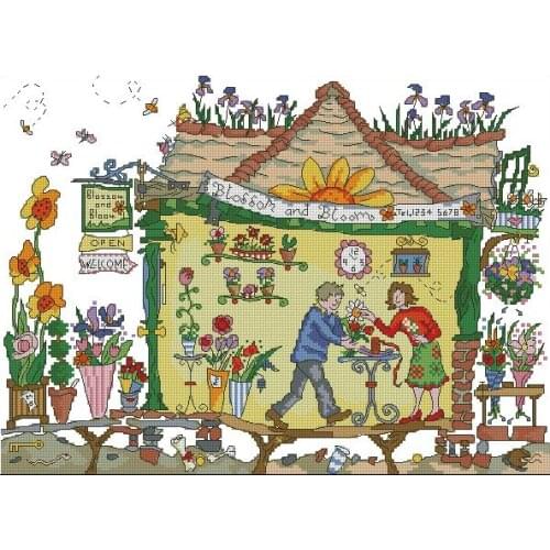 Top Quality lovely counted cross stitch kit bothy threads Cut Thru Greenhouse garden house blossom and bloom