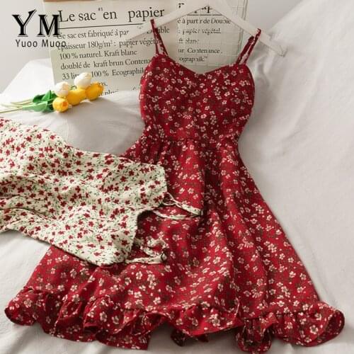 YuooMuoo Chic Ins Hot Two Layers Mini Dress Women Fashion Chiffon Spaghetti Strap Beach Dress Korean Girl Short Summer Dress