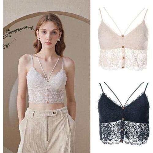 SVOKOR Ladies Sexy Hollow Lace Bra Sling Tube Top Comfortable And Sexy Wireless Wrapped Chest All-Match Can Be Worn Outside