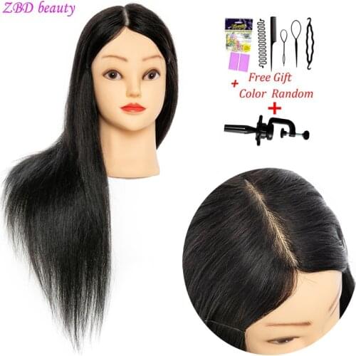 1 Pcs Mannequin Head 85% Real Human Hair Hairstyles Hair Training Styling Professional Hairdressing head
