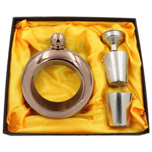 20Sets/lot MIXORDER 3.5oz Stainless Steel Bracelet Flask Set Portable Bangle Flagon&Cups 4pcs Set With Gift Box Drinkware Set