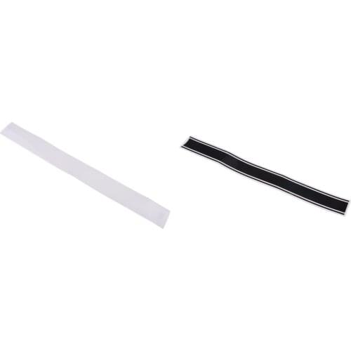 2x Sticker Side Cushions Traction Cap Tank Protector For Any Motorcycle - White + Black