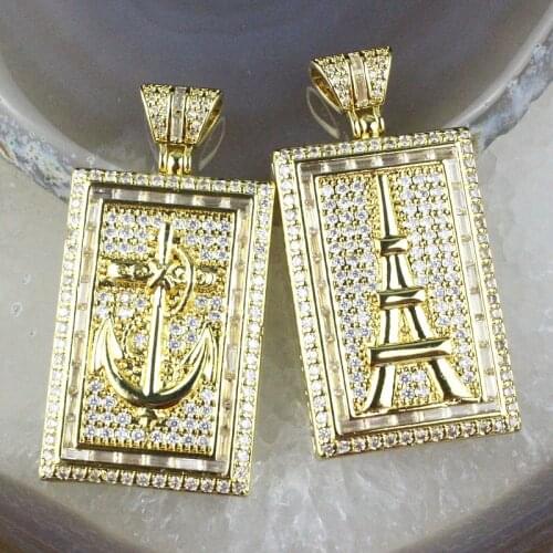 37*25mm 10pcs/lot High quality colorful cz pendant,cute shape cubic zircon charm, bracelet/necklace component wholesale