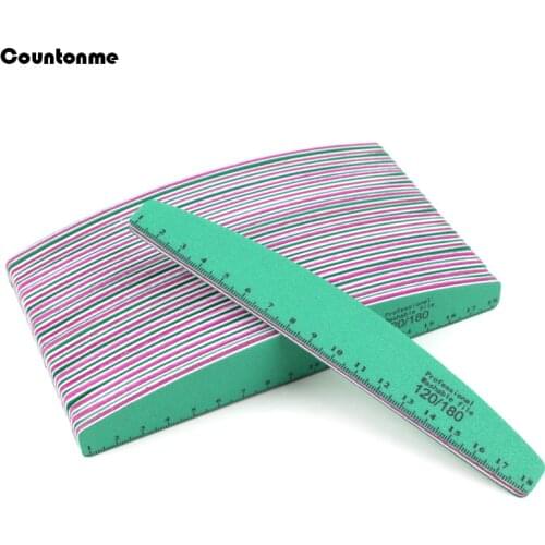 50Pcs Nail File Buffer 120/180 Double Sided Files Size Marked Manicure Pedicure New Style Gel Polisher Nail Salon File Supply