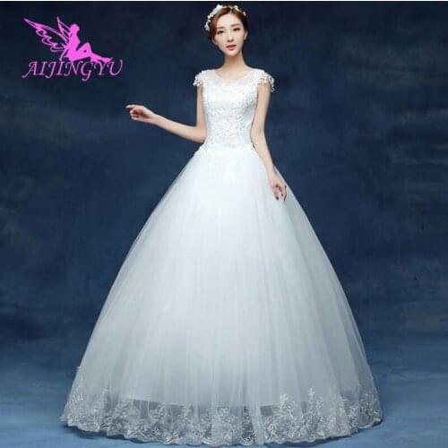 AIJINGYU 2021 communion Customized new hot selling cheap ball gown lace up back formal bride dresses wedding dress WK568