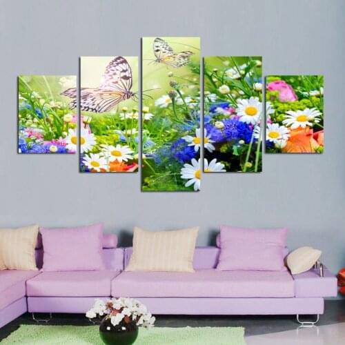 Diamond Picture Modern Home Decor 5D 5 Pcs DIY Embroidery Painting Beautiful Flower Full Round Drill Cross Stitch Wall Art Gift