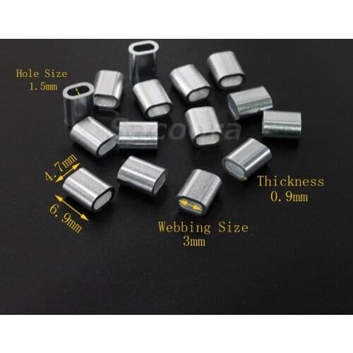 100pcs/pack 1/16"(1.5mm) Aluminum Cable Crimps Sleeves Cable Ferrule Stops for Snare Wire Rope Clip Swage Trap Barrel Fittings