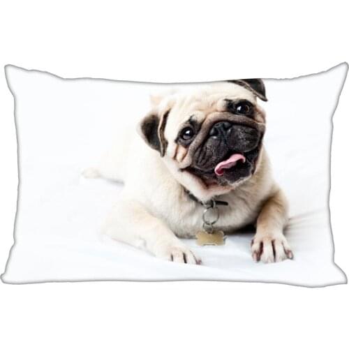 Cushion Pug Cover Throw Pillow Case Rectangle Cushion For Sofa/Home/Car Decor Zipper Custom PillowCase