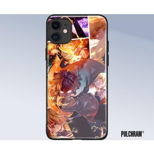 Zenitsu Thunderclap and Flash glass phone case for iPhone 6 6s 7 8 x xr xs 11 pro max Samsung S note 8 9 10 20 Plus cover shell