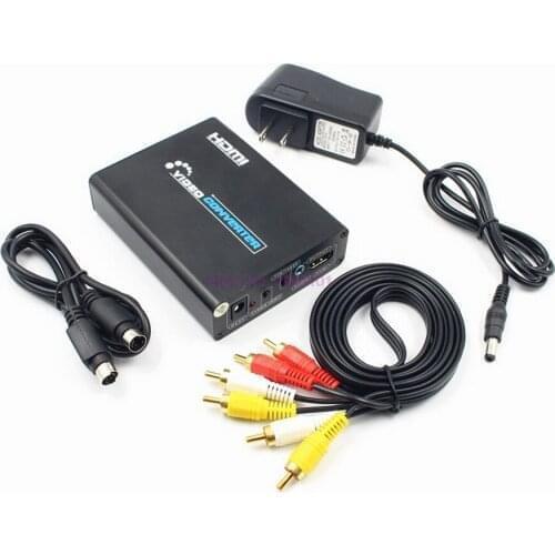 Dhl or fedex 10pcs HDMI to AV S-Video CVBS Video Converter HDMI to SVIDEO+S VIDEO Switcher Adaptor HD 3RCA PAL/NTSC