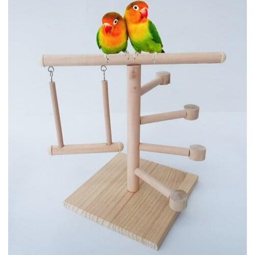 Parrot Playstands Bird Swing Climbing Platform Wood Cockatiel Playground Bird Perches