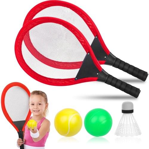 Kids Tennis Racket Set Beach Dual Tennis Racket Ball Set Outdoor Sports Mini Badminton Racket For Children Beach Rack